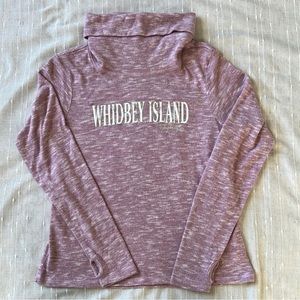 NWT: Pink Whidbey Island WA Funnel Neck Long Sleeve w/ Thumbholes, Size Medium